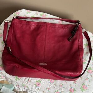 Coach Cherry Red Leather Shoulder Bag